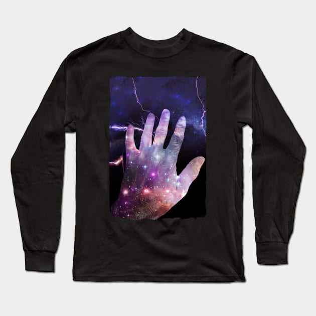 Hand Double Exposure Long Sleeve T-Shirt by DyrkWyst